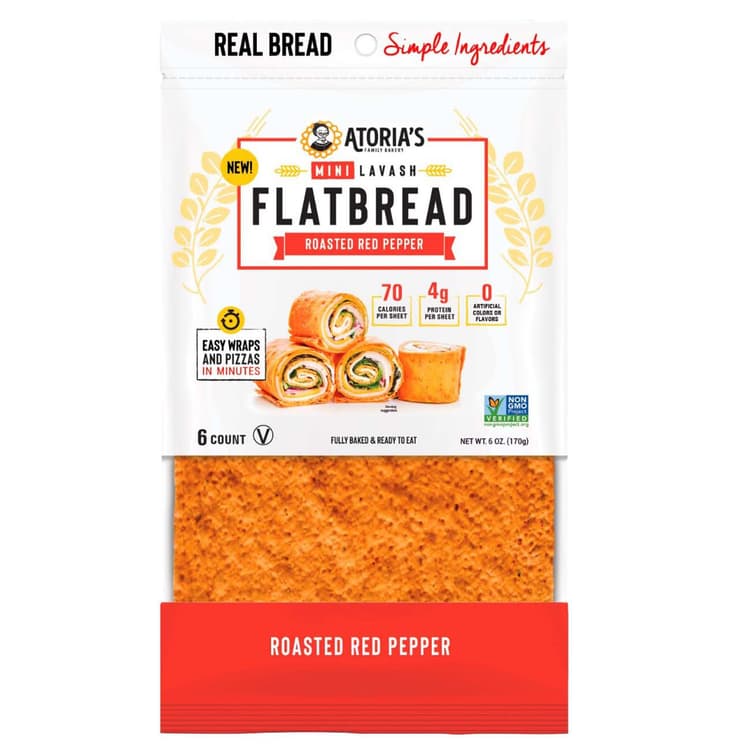 Atoria'S Family Bakery Mini Lavash Flatbread - Roasted Red Pepper