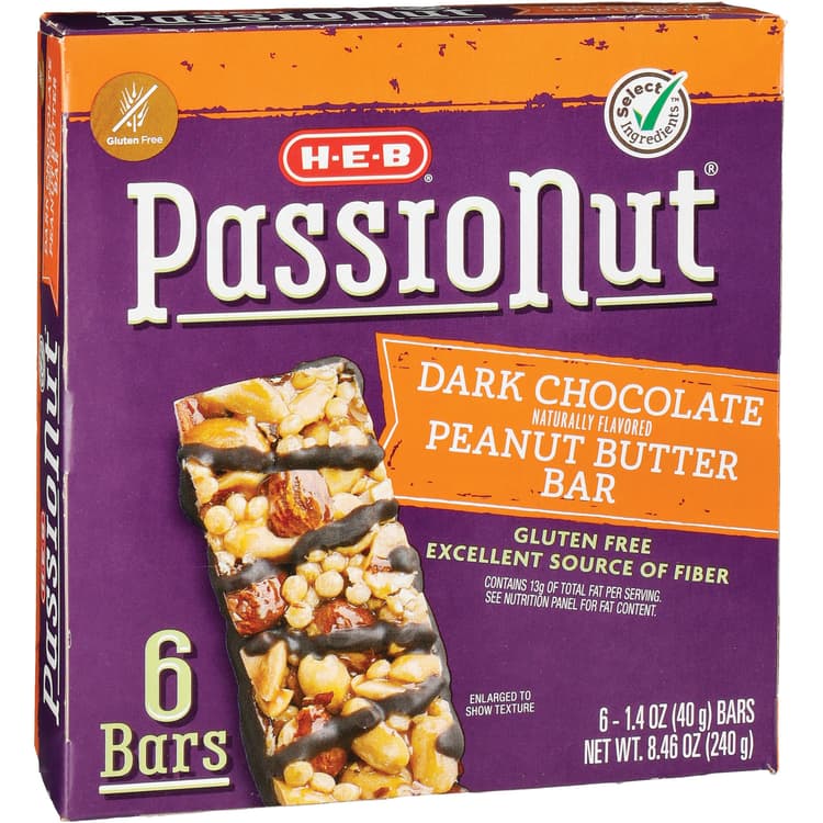 H-E-B Passionut Dark Chocolate Peanut Butter Bars