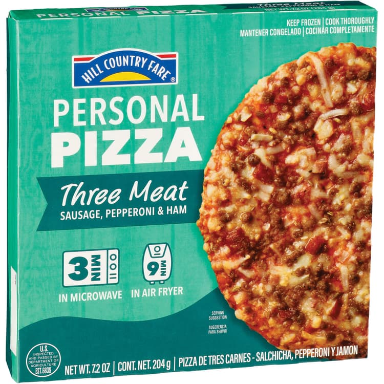 Hill Country Fare Three Meat Personal Pizza