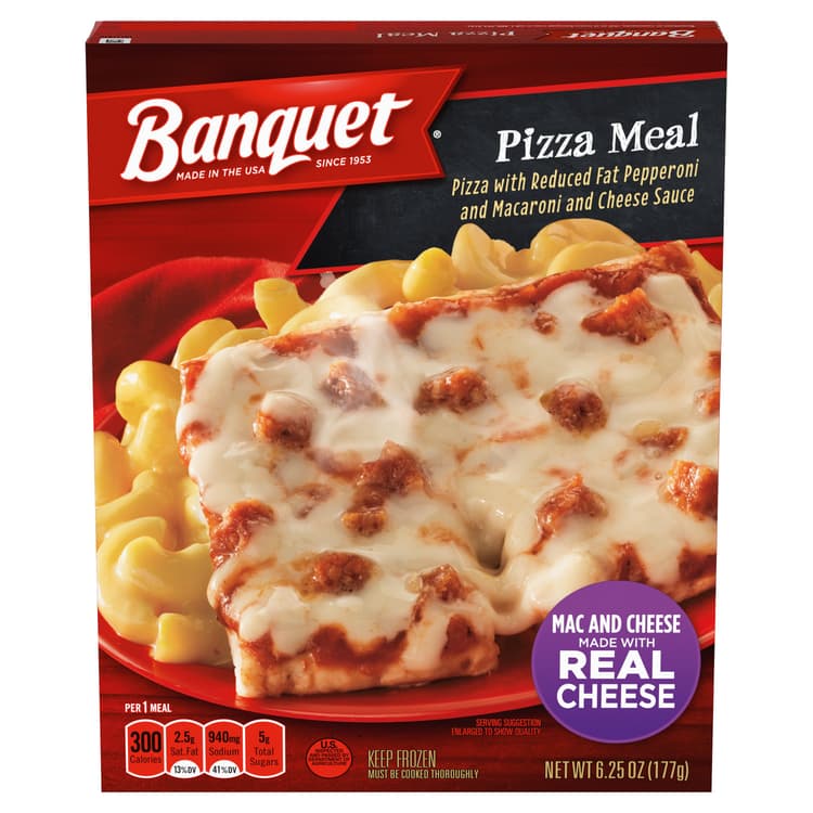 Banquet Pizza Meal With Reduced Fat Pepperoni And Macaroni & Cheese