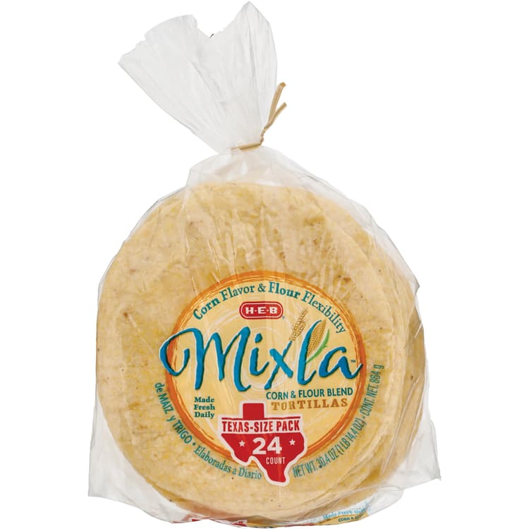 H-E-B Mixla Corn & Flour Blend Tortillas - Texas-Size