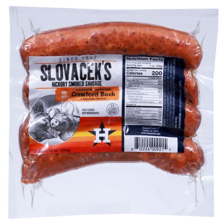 Slovacek'S Smoked Sausage With Cheddar Cheese & Crawford Bock