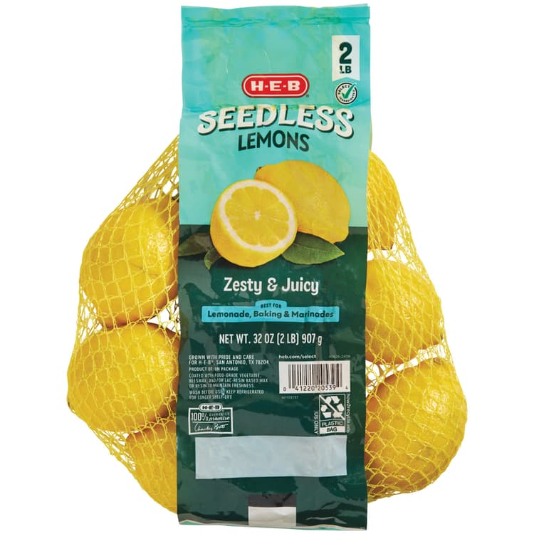 H-E-B Fresh Seedless Lemons