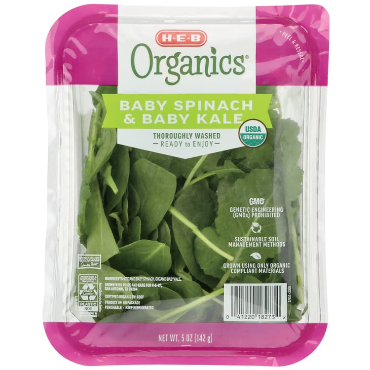 H-E-B Organics Fresh Baby Spinach & Kale