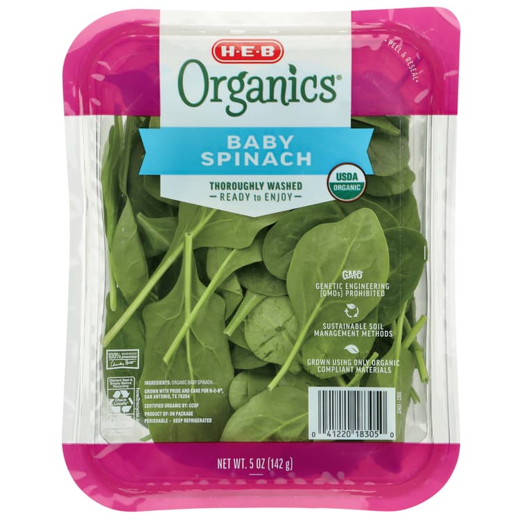 H-E-B Organics Fresh Baby Spinach