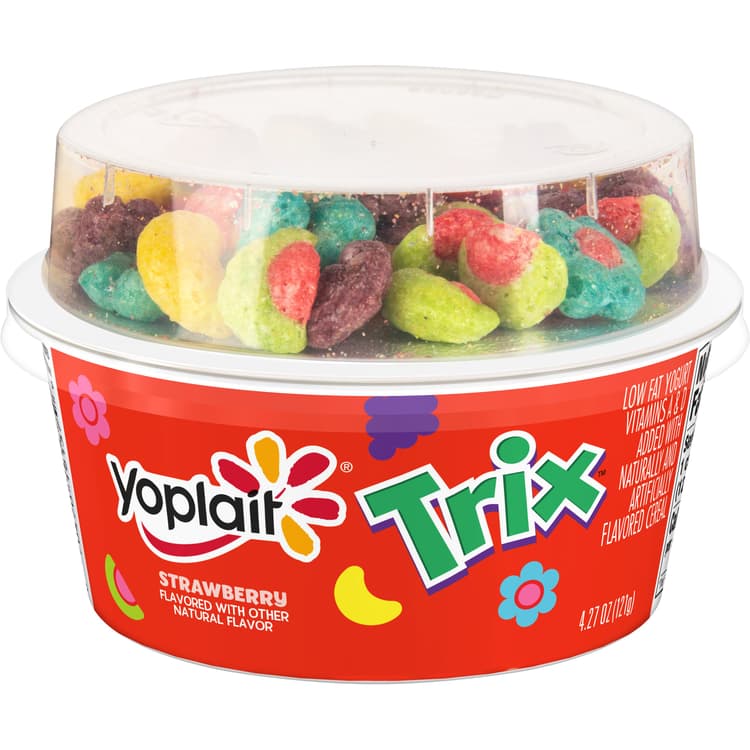 Yoplait Yogurt Strawberry With Trix Cereal Topping