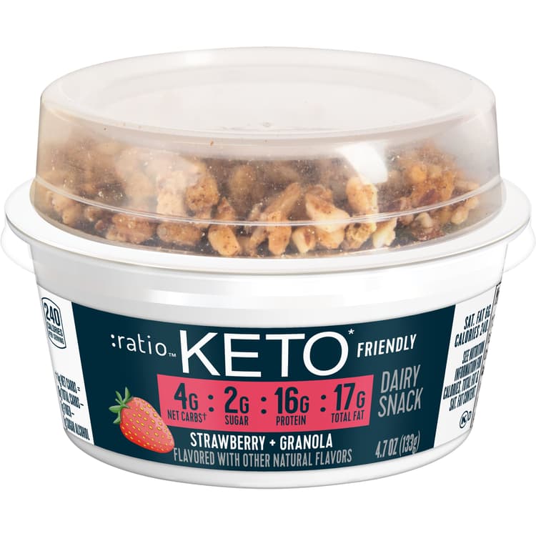 Ratio Keto Friendly Dairy Snack Strawberry & Granola