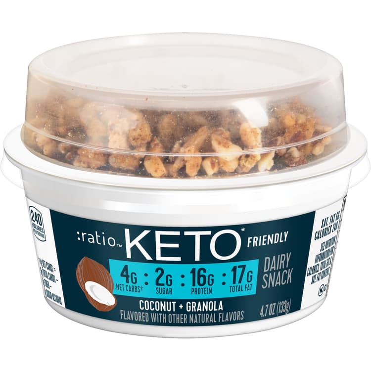 :Ratio Keto Friendly Coconut With Granola Dairy Snack