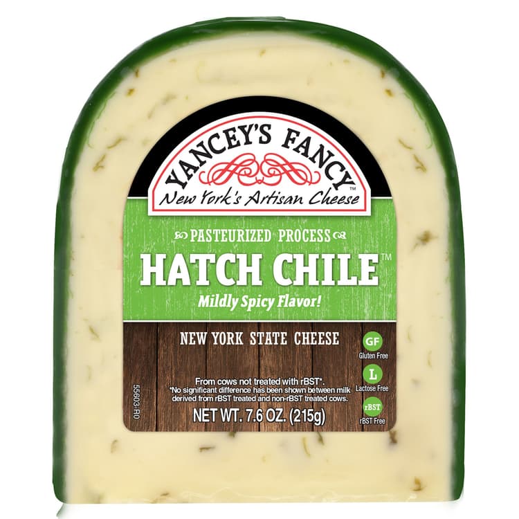 Yanceys Fancy Cheese Gluten Free Sharp Cheddar Zesty Hatch Chile Vacuum Packed
