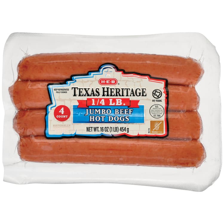 H-E-B Texas Heritage Jumbo Beef Hot Dogs - B
