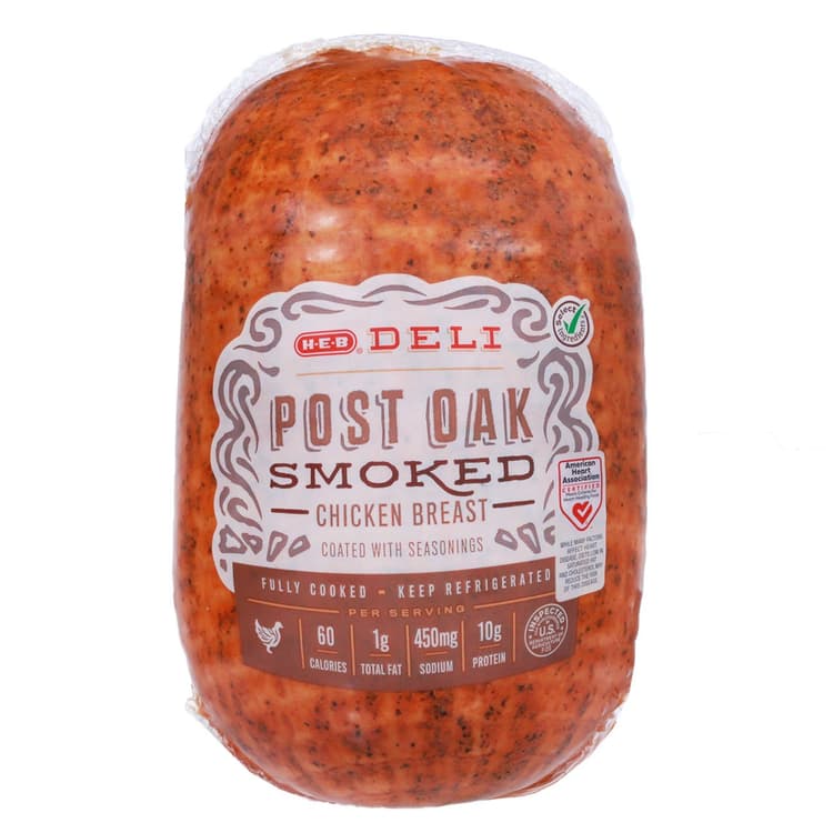 H-E-B Deli Sliced Post Oak Smoked Chicken Breast