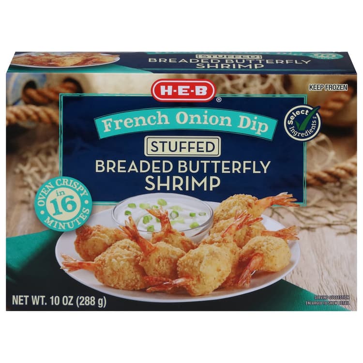 H-E-B  French Onion Dip Stuffed Breaded Butterfly Shrimp