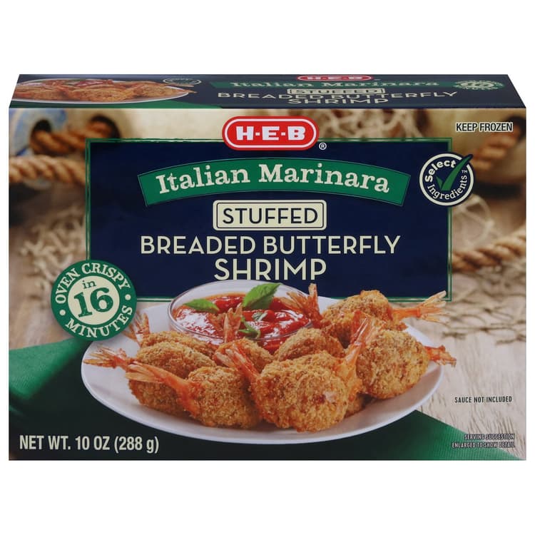 H-E-B  Italian Marinara Stuffed Breaded Butterfly Shrimp