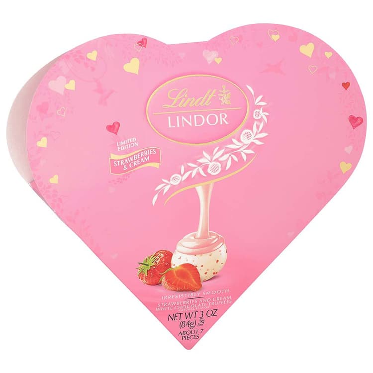 Lindt Lindor Heart- Strawberries & Cream White Chocolate Truffles