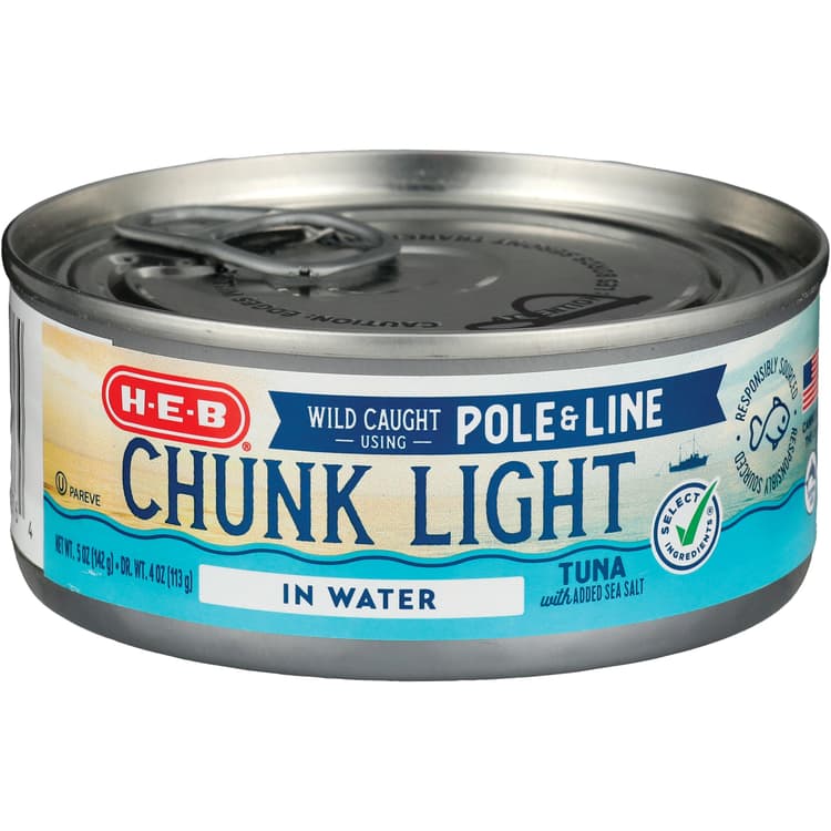 H-E-B Pole & Line Chunk Light Tuna In Water