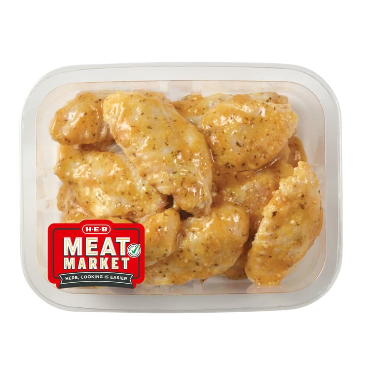 H-E-B Meat Market Marinated Chicken Wings - Garlic Parmesan