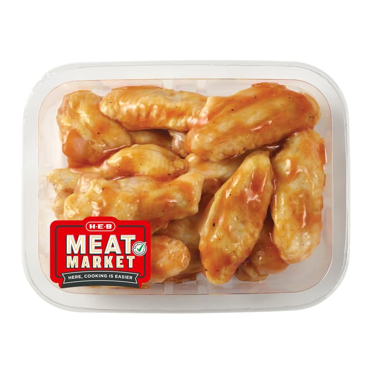 H-E-B Meat Market Marinated Chicken Wings - Honey Bbq
