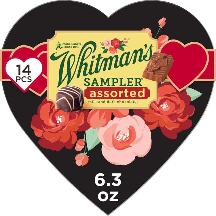 Whitman'S Sampler Assorted Chocolates Valentine'S Cheetah Heart Gift