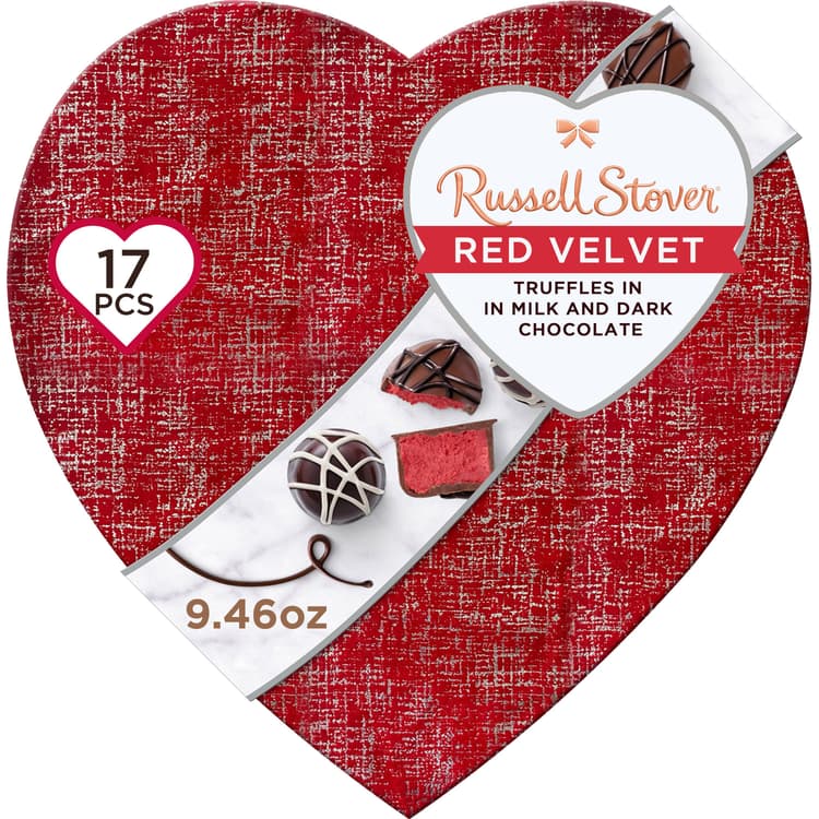 Russell Stover Red Velvet Truffle Chocolates Valentine'S Heart Gift