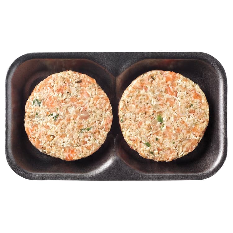 H-E-B Fish Market Salmon Burgers - Lemon Dill Parmesan
