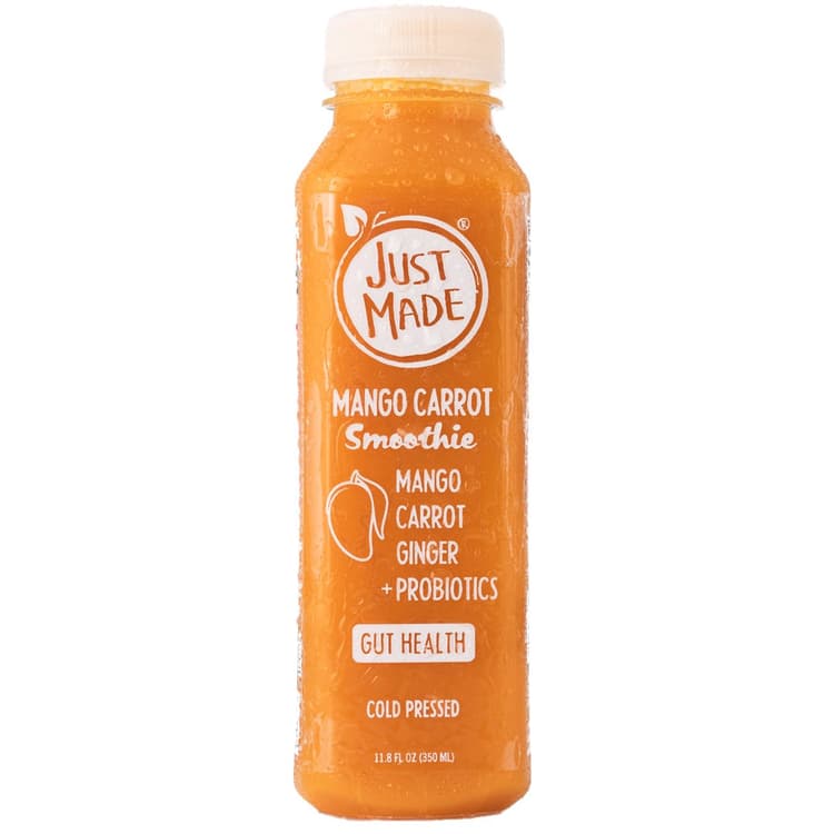 Just Made Mango Carrot Ginger Gut Health + Probiotics Smoothie