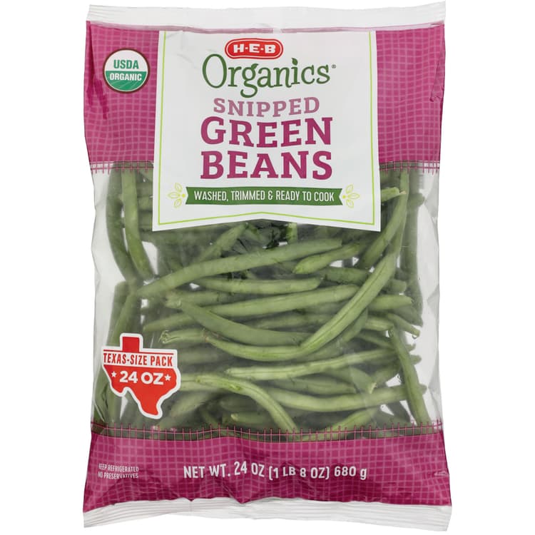 H-E-B Organics Fresh Snipped Green Beans - Texas-Size