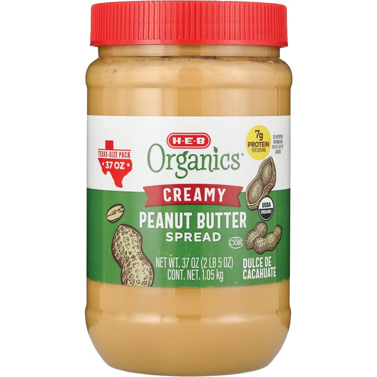 H-E-B Organics Creamy Peanut Butter Spread – Texas-Size