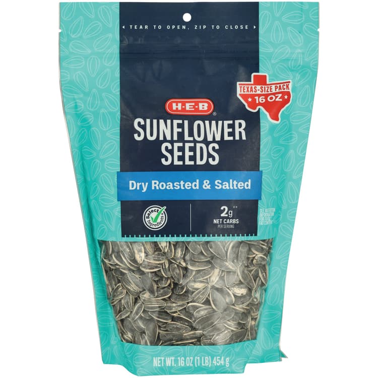 H-E-B Dry Roasted Salted Sunflower Seeds - Texas Size