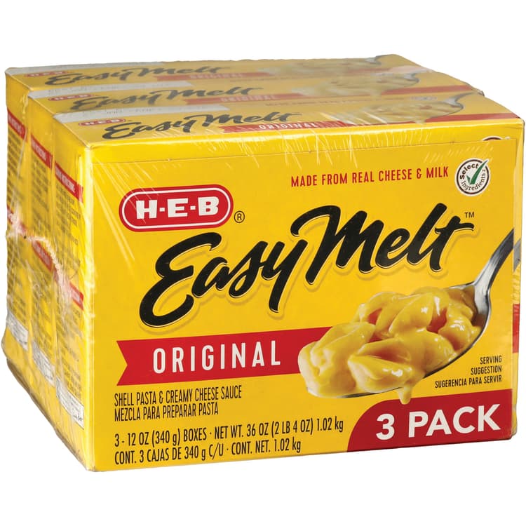 H-E-B Easy Melt Original Shells & Cheese 12-Oz Boxes