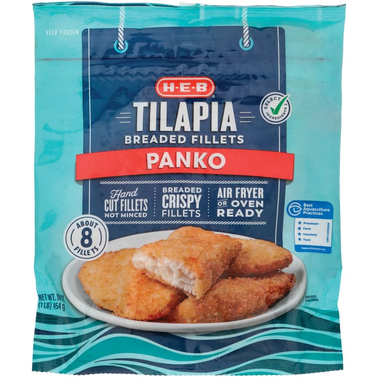 H-E-B  Panko Breaded Tilapia Fillets