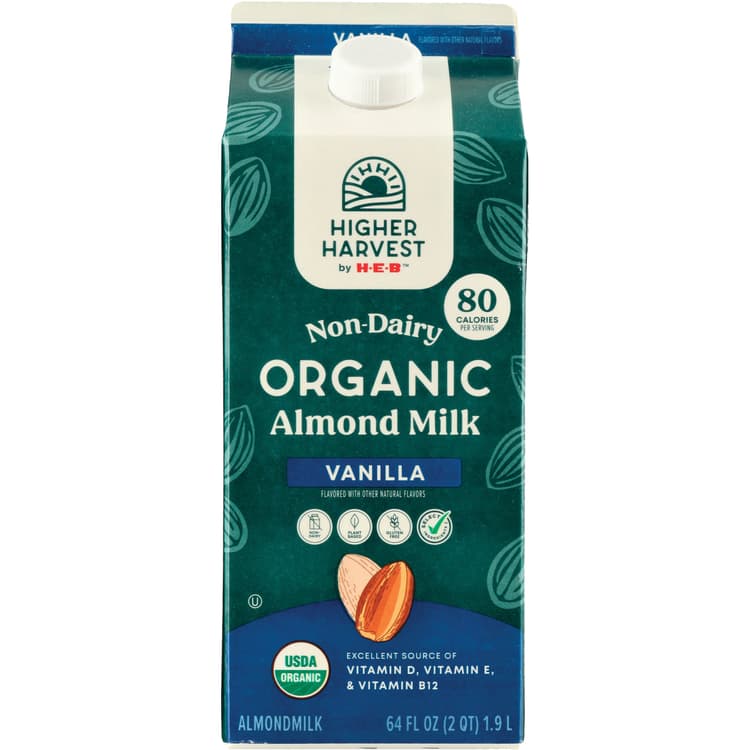 Higher Harvest By H-E-B Organic Non-Dairy Almond Milk – Vanilla