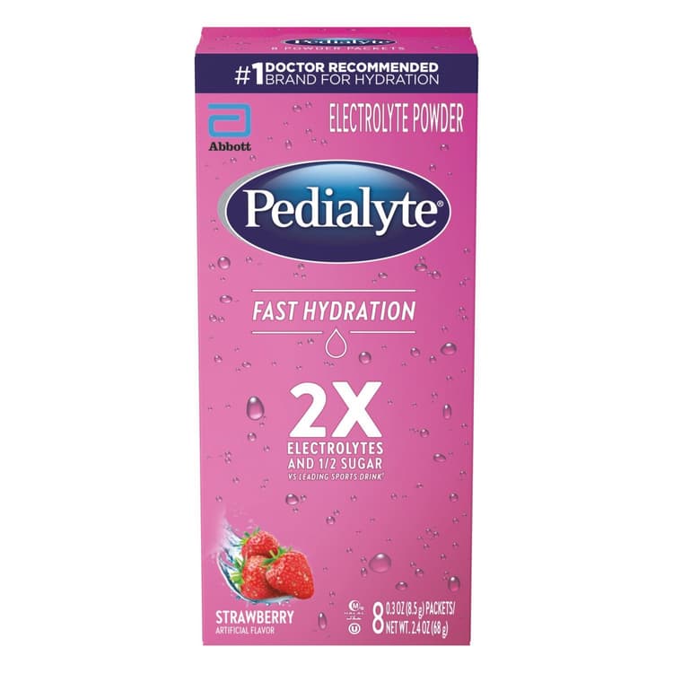 Pedialyte Fast Hydration Electrolyte Packets - Strawberry