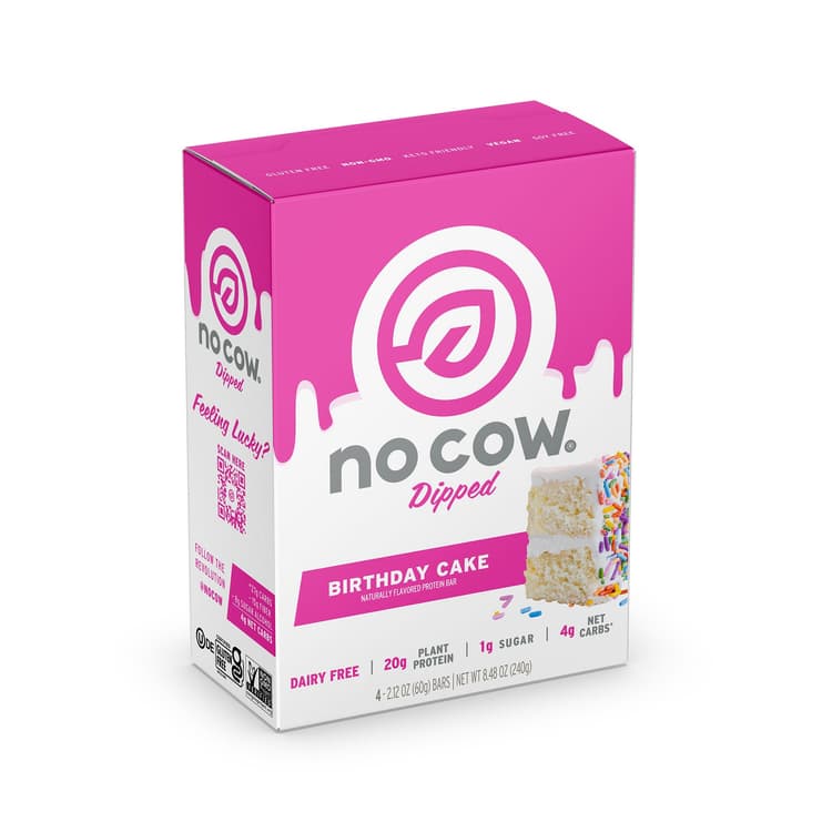No Cow Dipped Birthday Cake Bars