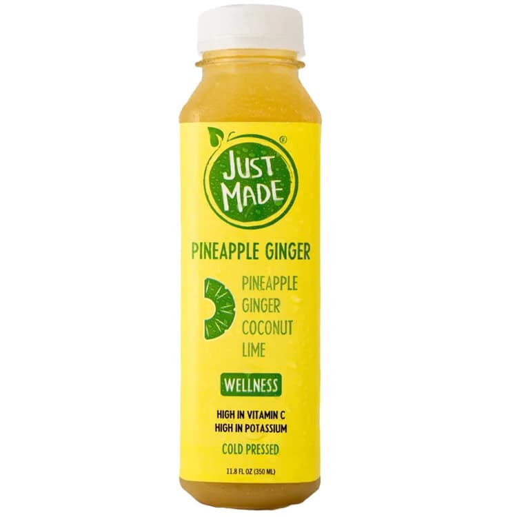 Just Made Juice, Pineapple Ginger, Cold Pressed, Wellness