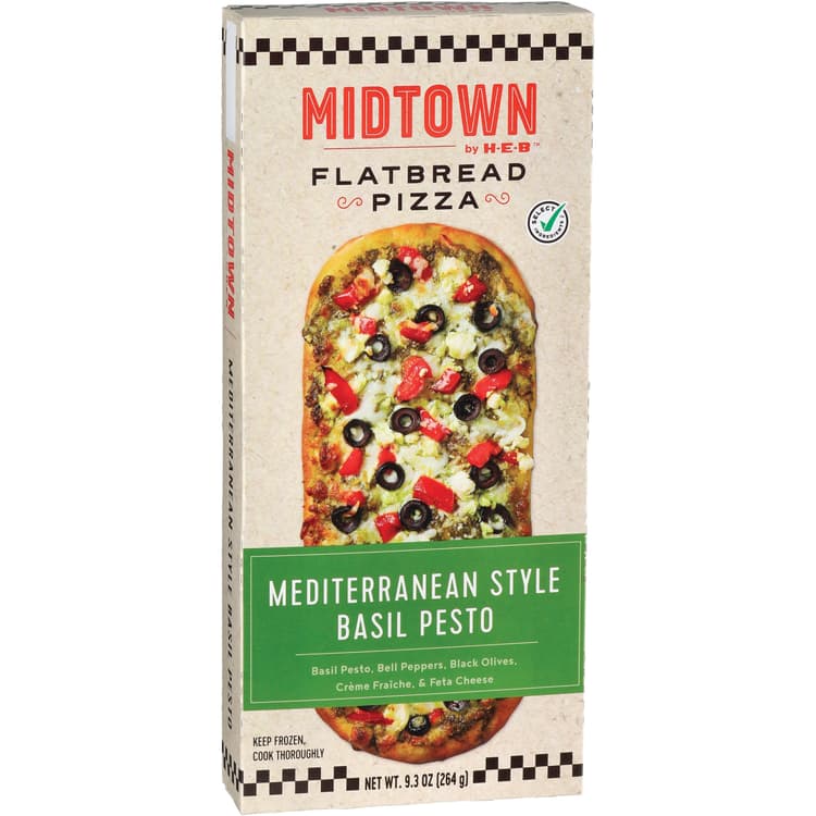Midtown By H-E-B  Flatbread Pizza - Mediterranean-Style Basil Pesto