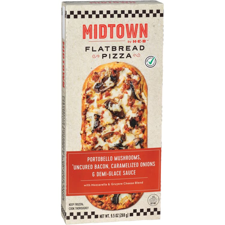 Midtown By H-E-B  Flatbread Pizza - Uncured Bacon & Mushroom