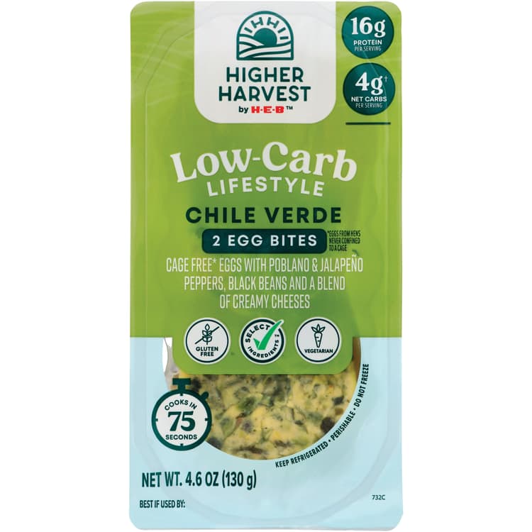 Higher Harvest By H-E-B Low-Carb Egg Bites – Chile Verde