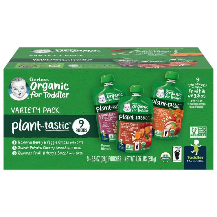 Gerber Organic For Toddler Plant-Astic Pouches - Variety