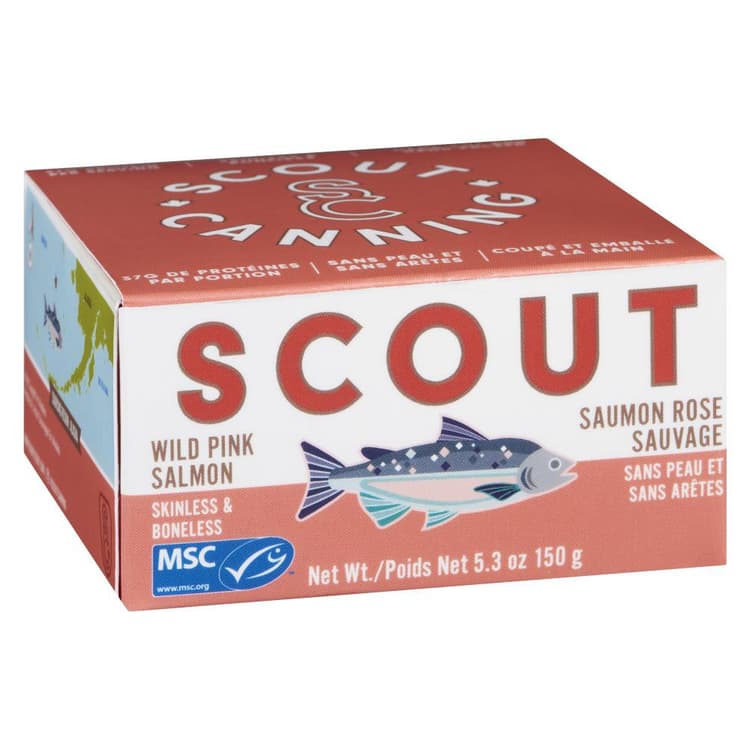 Scout Wild Pink Salmon, Skinless & Boneless