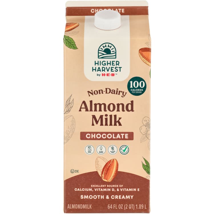 Higher Harvest By H-E-B Non-Dairy Almond Milk – Chocolate
