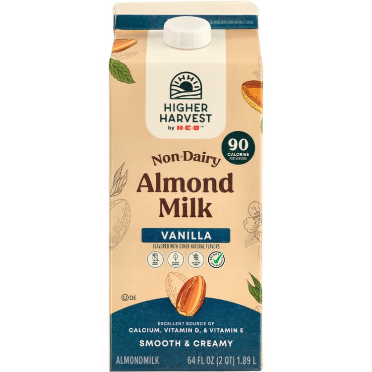 Higher Harvest By H-E-B Non-Dairy Almond Milk – Vanilla