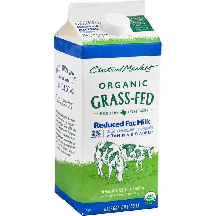 Central Market Organic Grass-Fed 2% Reduced Fat Milk