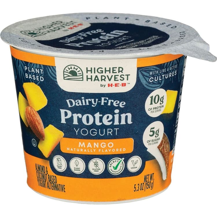 Higher Harvest By H-E-B Dairy Free Protein Yogurt – Mango