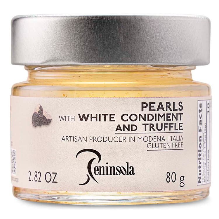 Peninsola Pearls With White Condiment And Truffle