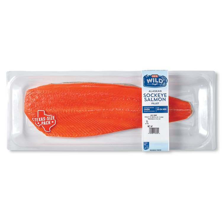 H-E-B Wild Caught Alaskan Sockeye Salmon Fillet - Texas-Size