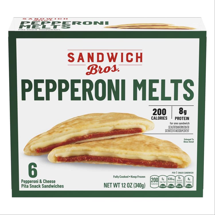Sandwich Bros., Pita Snack Sandwiches, Pepperoni Melts