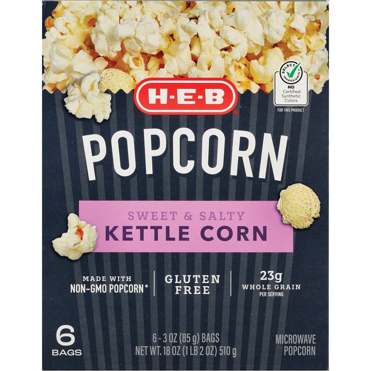 H-E-B Microwave Kettle-Style Popcorn - Sweet & Salty
