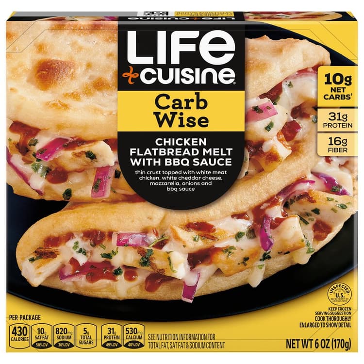 Life Cuisine Carb Wise Chicken Flatbread Melt Bbq Pizza