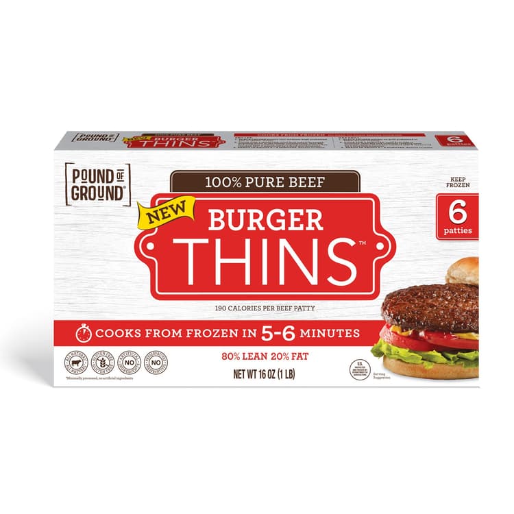 Pound Of Ground 100% Pure Beef Burger Thins