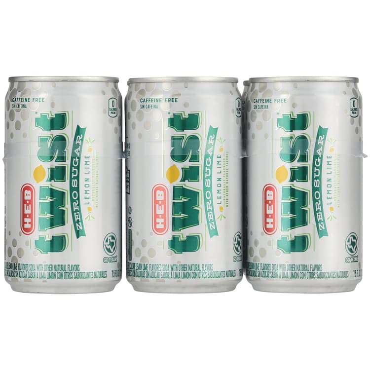 H-E-B Zero Sugar Twist Lemon Lime Soda Mini